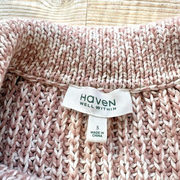 Haven‎ Well Within Marled Knit Polo Sweater | Dusty Pink Size Small - Picture 2 of 6